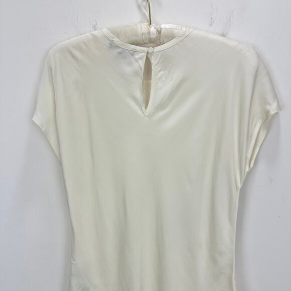 J.Crew Drapey Tee Shirt Top Blouse Viscose Ivory Classic Neutral Small NWT - Picture 8 of 10